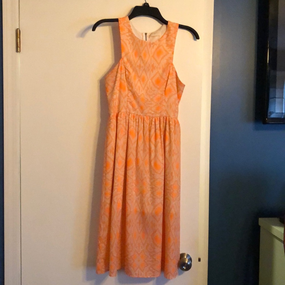 Orange midi dress
